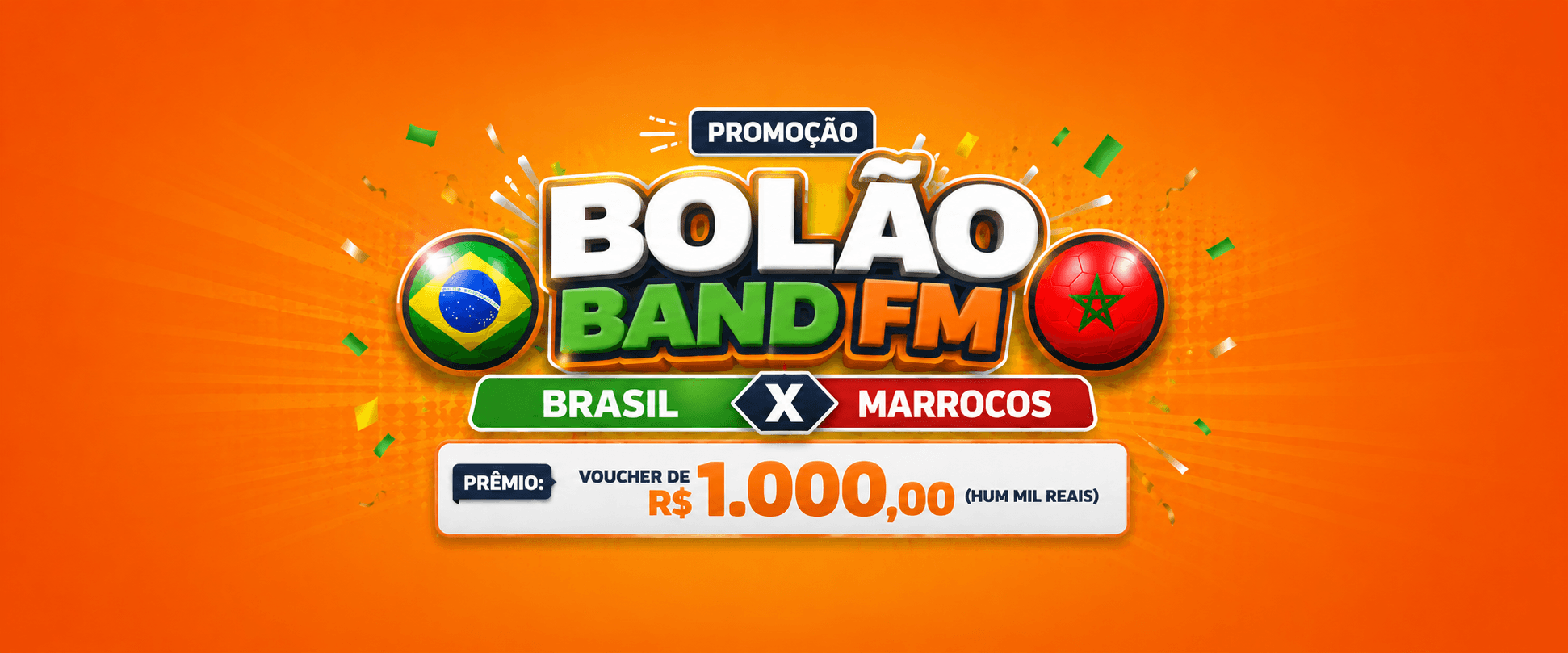 Bolão BAND FM – Brasil x Marrocos