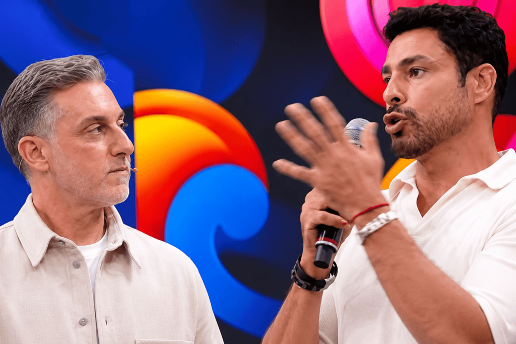 Luciano Huck interrompe Cauã Reymond durante entrevista e momento repercute nas redes