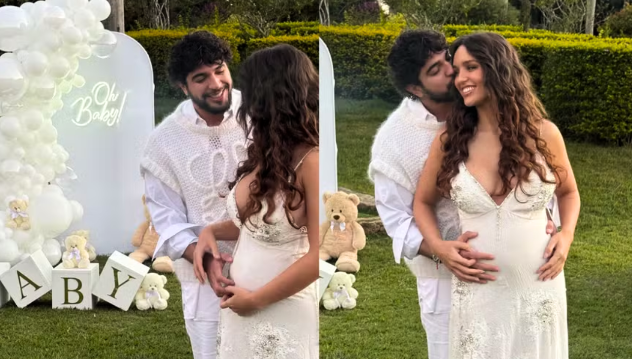 É UMA MENINA! Rafa Kalimann e Nattan revelam sexo do bebê em celebração intimista