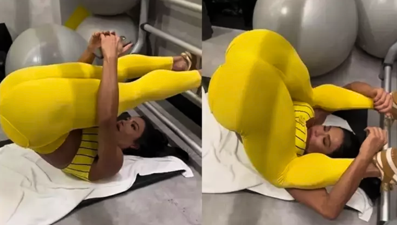 Gracyanne Barbosa mostra alongamento diferente na academia e impressiona internautas
