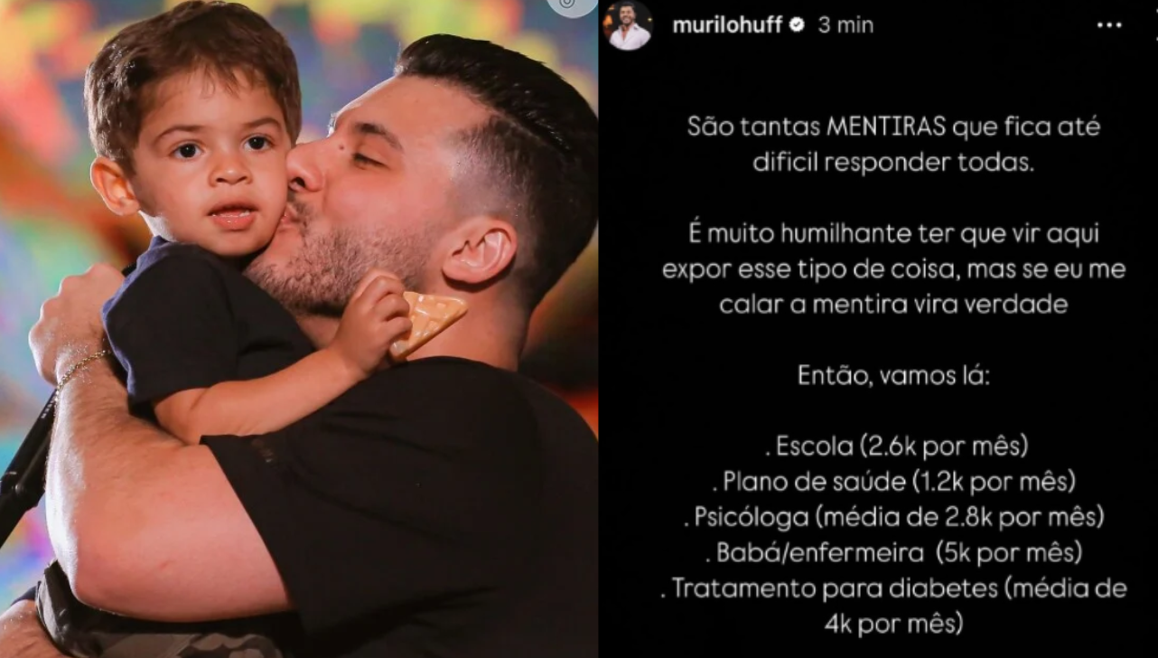 Murilo Huff rebate Dona Ruth e expõe comprovantes de gastos com seu filho