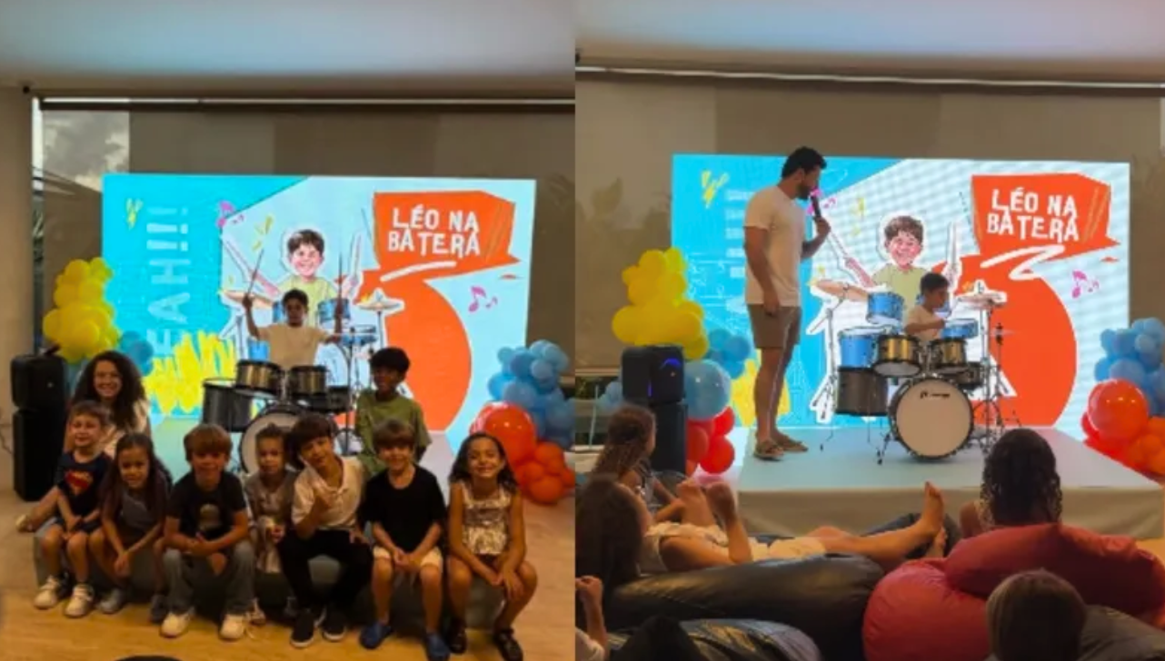 Filho de Marília Mendonça toca bateria e impressiona com talento