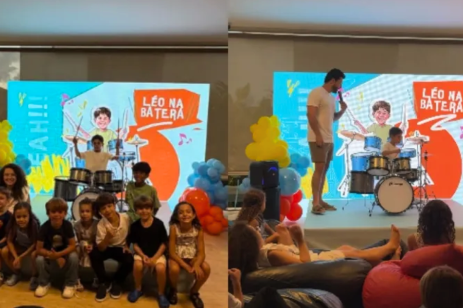 Filho de Marília Mendonça toca bateria e impressiona com talento