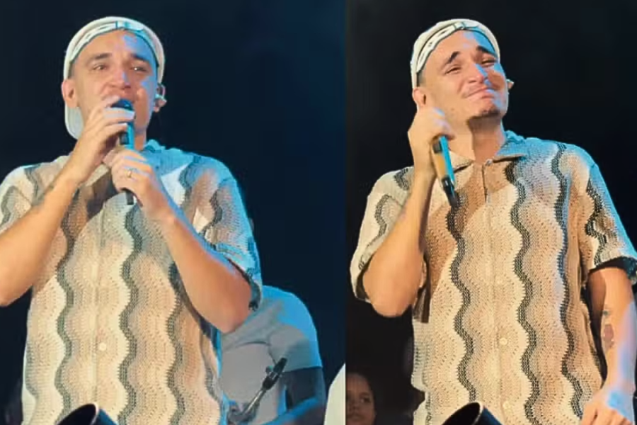 João Gomes se emociona ao ver professora na plateia de