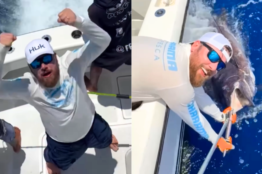 Zé Neto pesca peixe de mais de 3 metros e Zé Neto pesca peixe de mais de 3 metros e